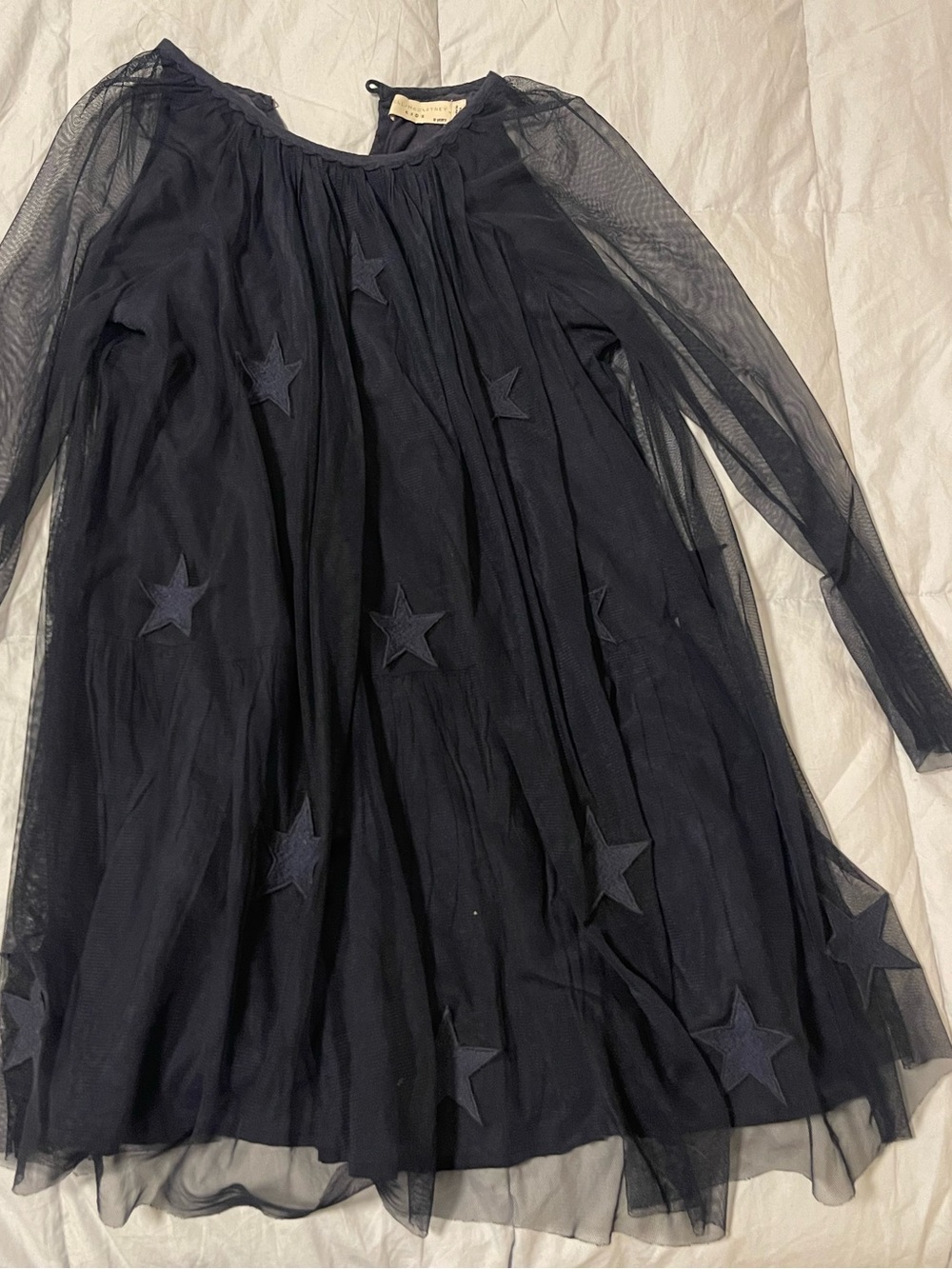 Stella McCartney Kids Navy Star Mesh Dress